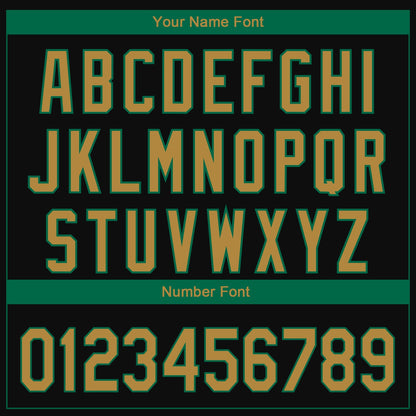 Custom Black Old Gold-Kelly Green 3D Boston City Edition Fade Fasion Authentic Baseball Jersey