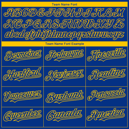 Custom Royal Yellow 3D Los Angeles City Edition Fade Fasion Authentic Baseball Jersey