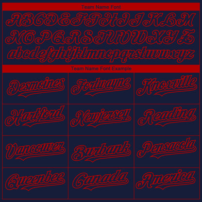 Custom Navy Navy-Red 3D Los Angeles City Edition Fade Fasion Authentic Baseball Jersey