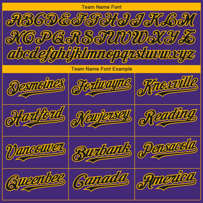 Custom Purple Black-Gold 3D Los Angeles City Edition Fade Fasion Authentic Baseball Jersey