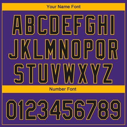 Custom Purple Black-Gold 3D Los Angeles City Edition Fade Fasion Authentic Baseball Jersey