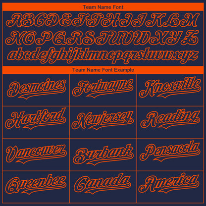 Custom Navy Orange 3D Chicago City Edition Fade Fasion Authentic Baseball Jersey
