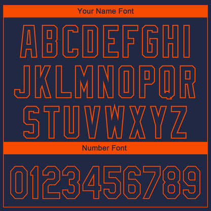 Custom Navy Orange 3D Chicago City Edition Fade Fasion Authentic Baseball Jersey