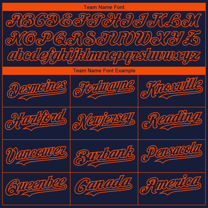 Custom Navy Orange 3D Houston City Edition Fade Fasion Authentic Baseball Jersey