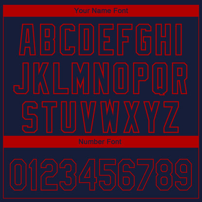 Custom Navy Red 3D Atlanta City Edition Fade Fasion Authentic Baseball Jersey