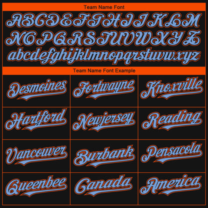 Custom Black Powder Blue-Orange 3D Miami City Edition Fade Fasion Authentic Baseball Jersey