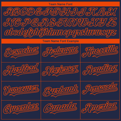 Custom Navy Orange 3D Denver City Edition Fade Fasion Authentic Baseball Jersey