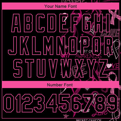 Custom Black Pink-Light Blue 3D Pattern Design Pink Ribbon Breast Cancer Awareness Month Women Health Care Support Authentic Basketball Jersey