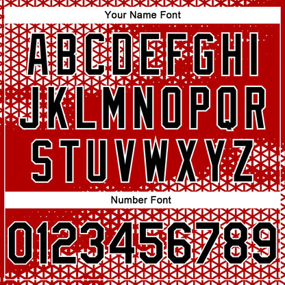 Custom Red Black-White Triangle Shapes Authentic City Edition Basketball Jersey
