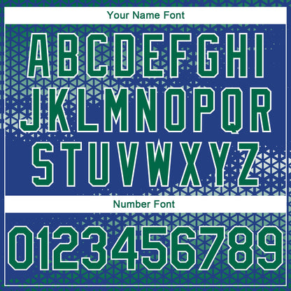 Custom Royal Kelly Green-White Triangle Shapes Authentic City Edition Basketball Jersey