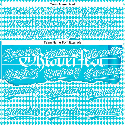 Custom Lakes Blue White 3D Pattern Design Oktoberfest Authentic Baseball Jersey