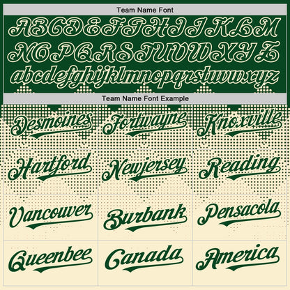 Custom Green Cream 3D Pattern Design Gradient Square Shapes Authentic Baseball Jersey