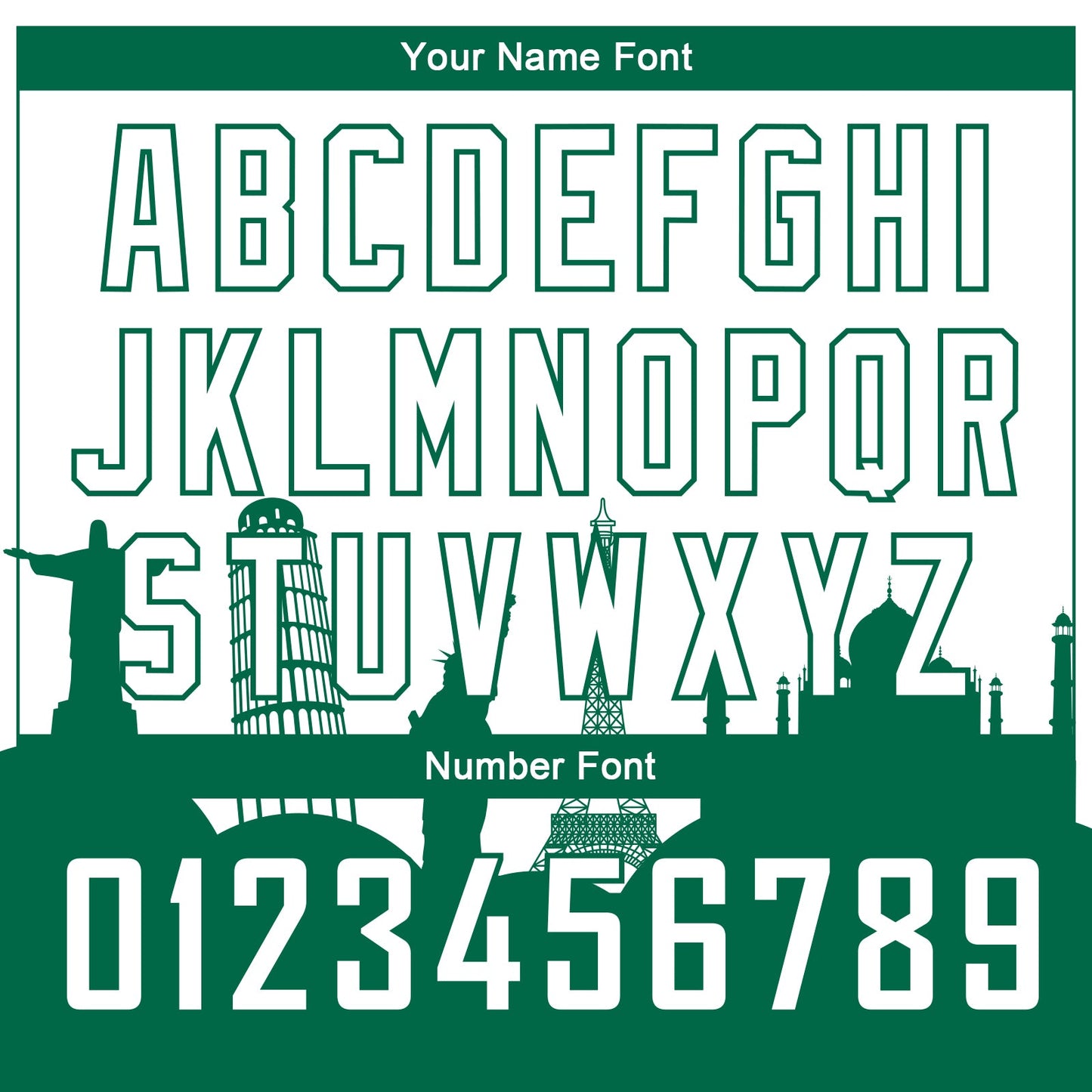 Custom White Kelly Green Holiday Travel Monuments Silhouette Authentic City Edition Basketball Jersey