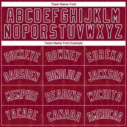 Custom Maroon White Geometric Shapes And Side Stripes Authentic City Edition Basketball Jersey