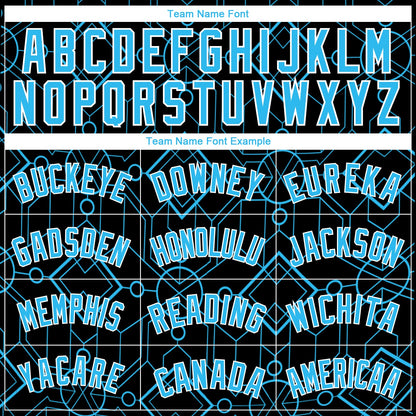 Custom Black Sky Blue-White Geometric Shapes Authentic City Edition Basketball Jersey