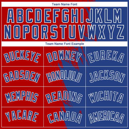 Custom Royal Red-White Abstract Brush Splash Authentic City Edition Basketball Jersey