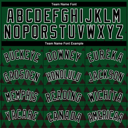 Custom Green Black-White Triangle Shapes Authentic City Edition Basketball Jersey