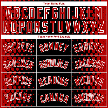 Custom Black Red-White Halftone Authentic City Edition Basketball Jersey