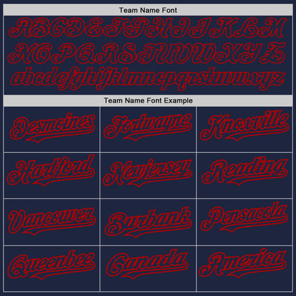 Custom Navy Red 3D Pattern Design Abstract Splatter Grunge Art Authentic Baseball Jersey