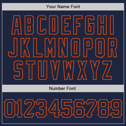 Custom Navy Orange 3D Pattern Design Abstract Splatter Grunge Art Authentic Baseball Jersey