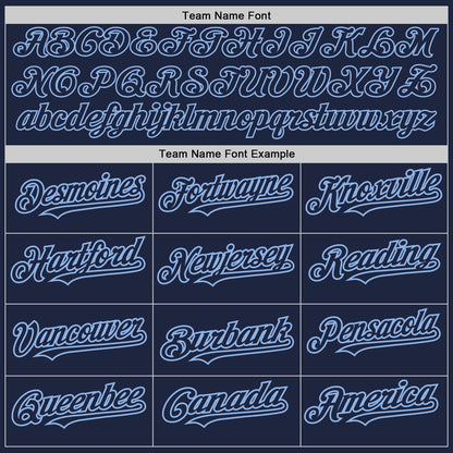 Custom Navy Light Blue 3D Pattern Design Abstract Splatter Grunge Art Authentic Baseball Jersey