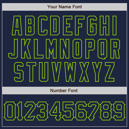 Custom Navy Neon Green 3D Pattern Design Abstract Splatter Grunge Art Authentic Baseball Jersey