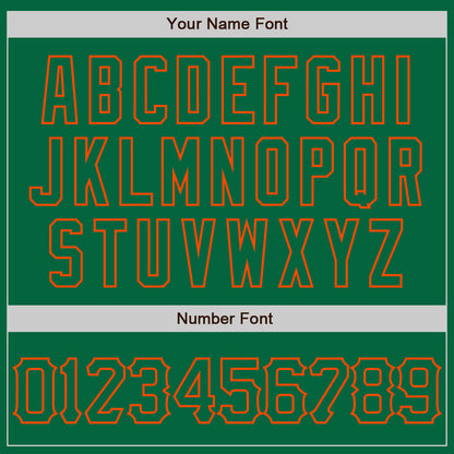 Custom Kelly Green Orange 3D Pattern Design Abstract Splatter Grunge Art Authentic Baseball Jersey