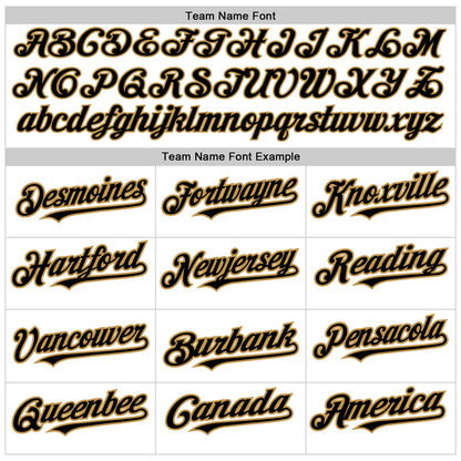 Custom White Black-Old Gold 3D Pattern Design Abstract Splash Authentic Baseball Jersey