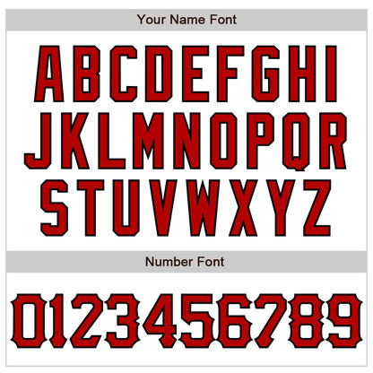 Custom White Red-Black 3D Pattern Design Abstract Splash Authentic Baseball Jersey