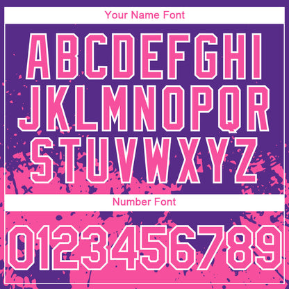 Custom Purple Pink-White 3D Pattern Design Abstract Splash Grunge Art Authentic Baseball Jersey