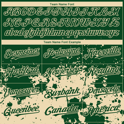 Custom Green City Cream 3D Pattern Design Abstract Splash Grunge Art Authentic Baseball Jersey