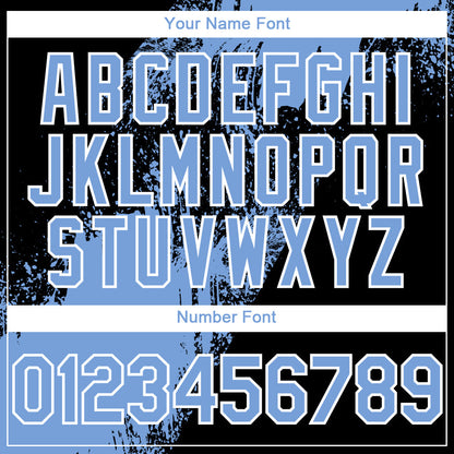 Custom Black Light Blue-White 3D Pattern Design Abstract Brush Stroke Authentic Baseball Jersey