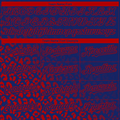 Custom Royal Red 3D Pattern Design Leopard Print Fade Fashion Authentic Baseball Jersey