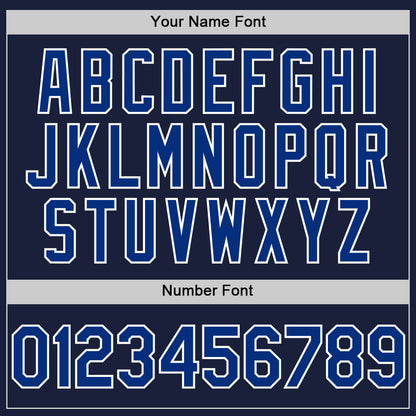 Custom Navy Royal-White Line Authentic Baseball Jersey