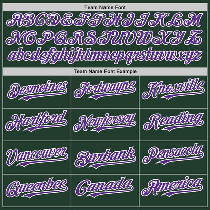 Custom Green Purple-White Line Authentic Baseball Jersey