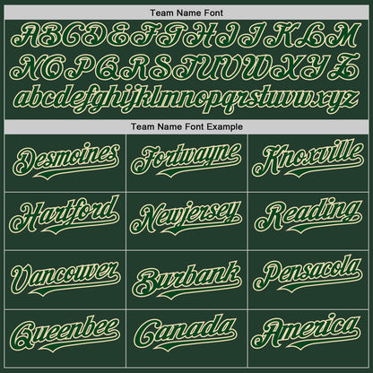 Custom Green Cream Line Authentic Baseball Jersey