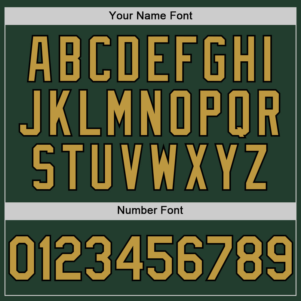 Custom Green Old Gold-Black Line Authentic Baseball Jersey