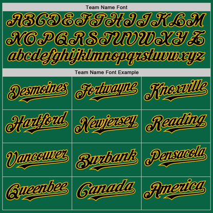 Custom Kelly Green Black-Gold Line Authentic Baseball Jersey