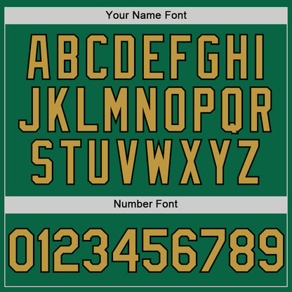Custom Kelly Green Old Gold-Black Line Authentic Baseball Jersey