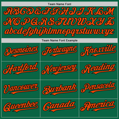 Custom Kelly Green Orange-Black Line Authentic Baseball Jersey
