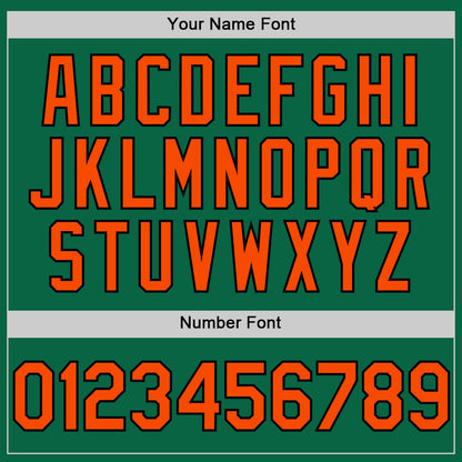Custom Kelly Green Orange-Black Line Authentic Baseball Jersey
