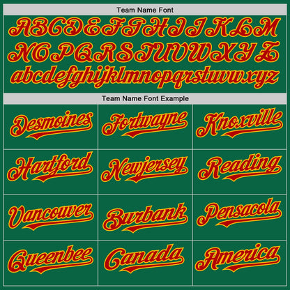 Custom Kelly Green Red-Gold Line Authentic Baseball Jersey
