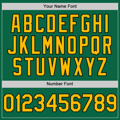 Custom Kelly Green Gold-Black Line Authentic Baseball Jersey