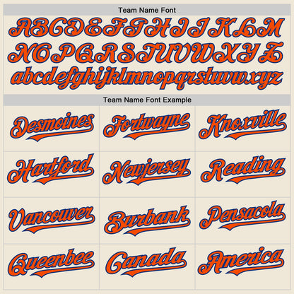 Custom Cream Orange-Royal Line Authentic Baseball Jersey