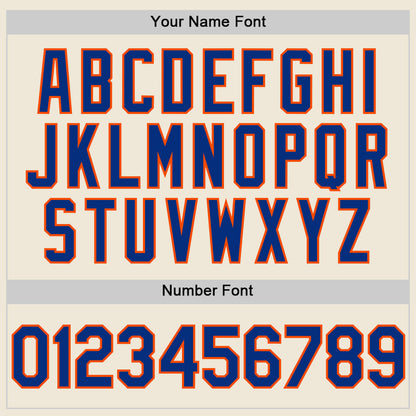Custom Cream Royal-Orange Line Authentic Baseball Jersey