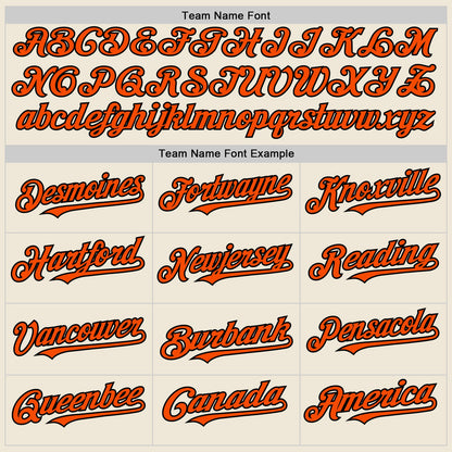 Custom Cream Orange-Black Line Authentic Baseball Jersey