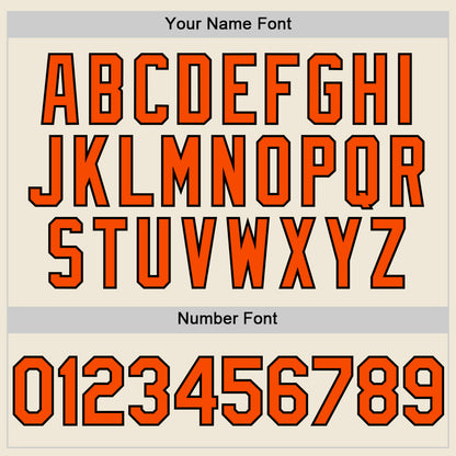 Custom Cream Orange-Black Line Authentic Baseball Jersey