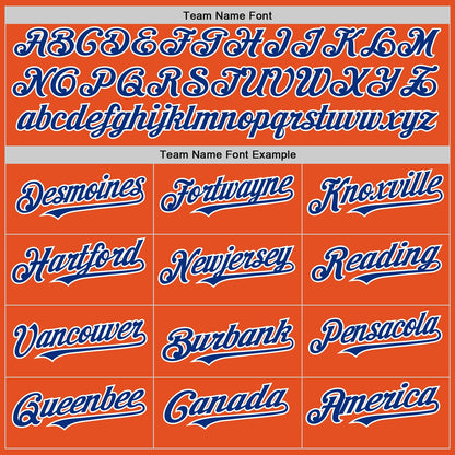 Custom Orange Royal-White Line Authentic Baseball Jersey