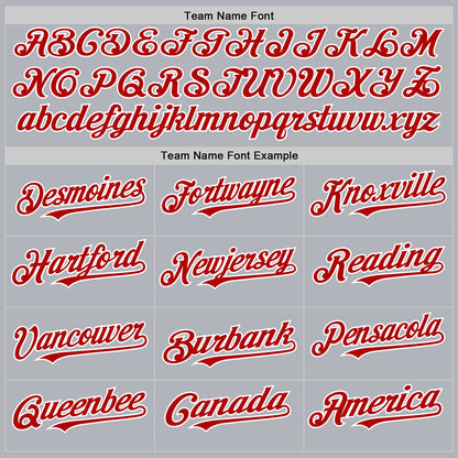 Custom Gray Red-White Line Authentic Baseball Jersey