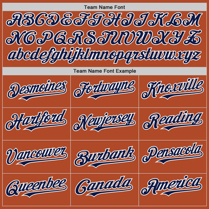 Custom Texas Orange Navy-White Line Authentic Baseball Jersey